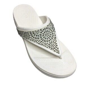 CROCS MONTEREY Diamond Design Shimmer Wedge Sandal